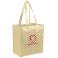 Metallic Gloss Designer Grocery Bag w/Patterned Finish & Insert (12"x8"x13") - Screen Print